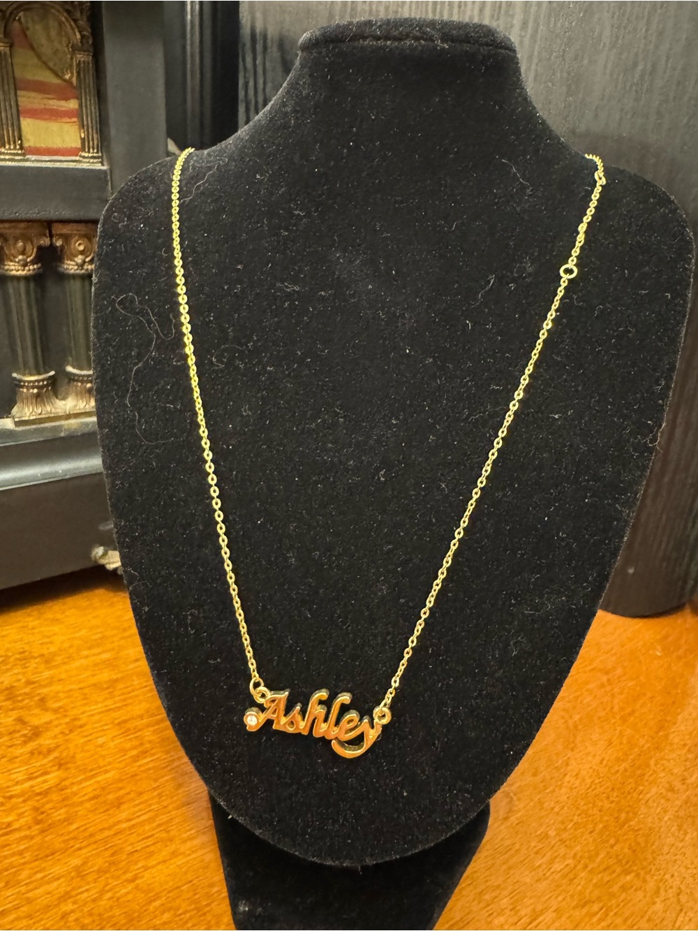 Personalized Ashley Script Necklace in Gold Tone